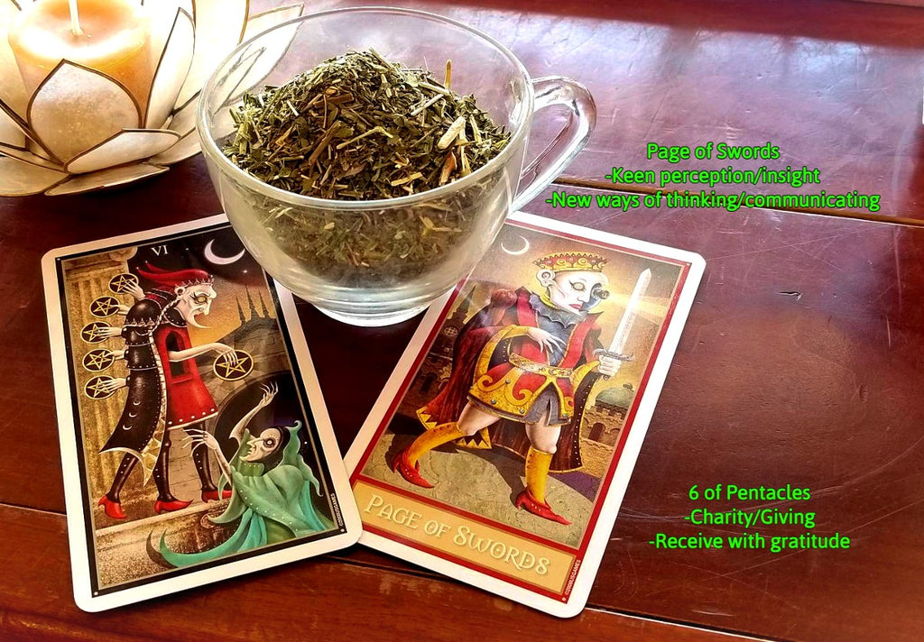 6 of Pentacles/Page of Swords - Tarot & Tea