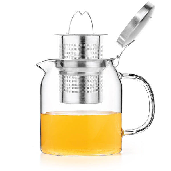Pyxis Glass Small Teapot Kettle 20 oz Stove Top Safe