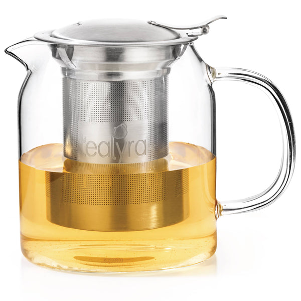 Pyxis Glass Small Teapot Kettle 20 oz Stove Top Safe