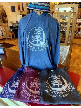 Pullover Jersey - All Colors: On Mannequin - Slate Blue, from L-R: Eggplant, Cranberry, Charcoal