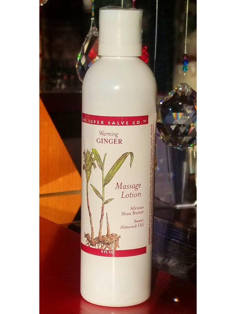 Loción de masaje de jengibre calentadora, 8 oz