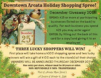 Downtown Arcata Holiday Shopping Spree Final Days!