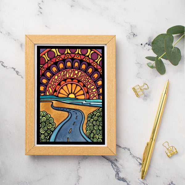 Greeting Card Sunset Road