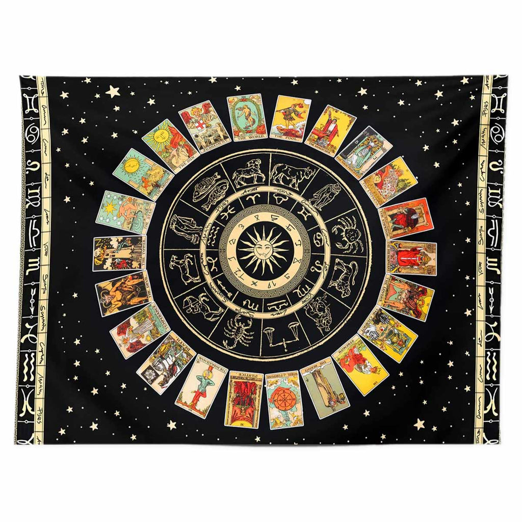 Mystical Zodiac Tarot Card Tapestry