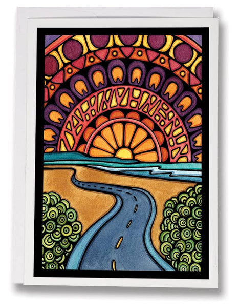 Greeting Card Sunset Road