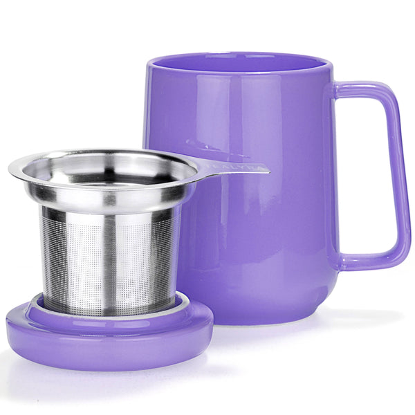 Peak Porcelain Mug With Infuser 19oz, Purple Matte Finish