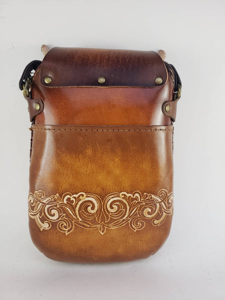 Leather Brown Fox Pouch purse handbag crossbody