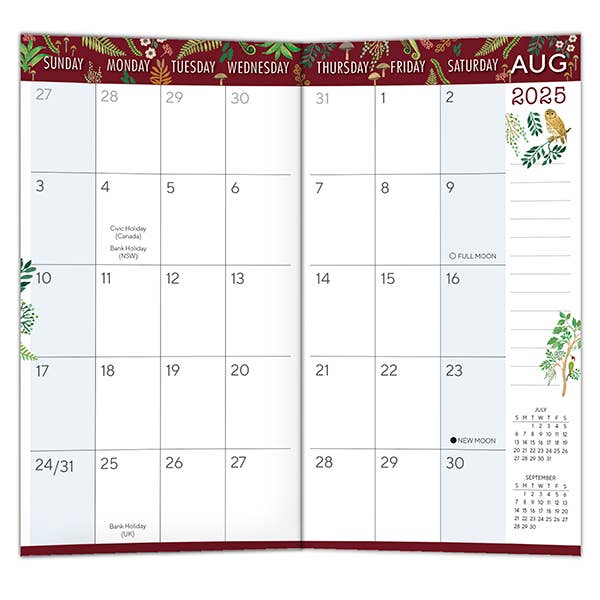 Woodland Mushrooms 2026 Two-Year-Plus Pocket Planner