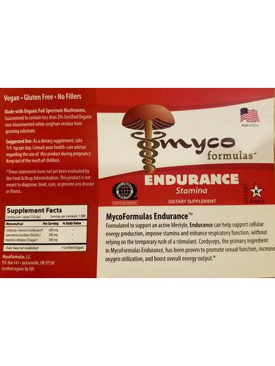 Mezcla en polvo MycoFormulas Endurance Stamina, 1 oz
