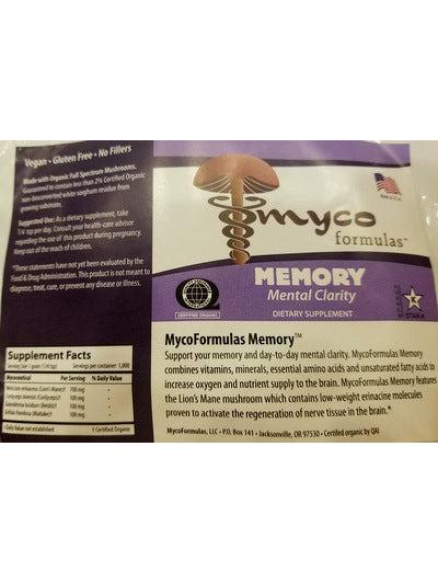MycoFormulas Memory Mental Clarity Powder Blend, 1oz